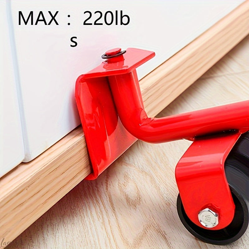 Set Of 5, Furniture Lifter, 9.91cm x 7.8cm Furniture Slides Kit, Furniture Move Roller Tools, 360 Degree Rotatable Pads, Easily Redesign And Rearrange Living Space Sofa Easy, Plastic And Carbon Steel