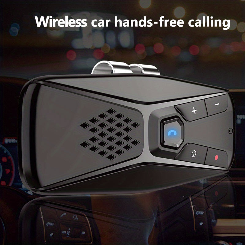 JaJaBor Wireless Car Kit Handsfree Speakerphone with Microphone Automatic Shut Down and Auto Connect, Voice Assistance with Clip
