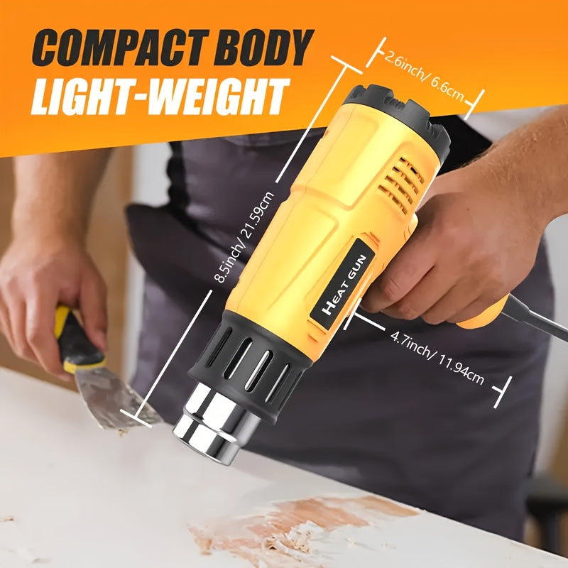 2000W Professional Electric Heat Gun with Adjustable Temperature Control, 1.5S Fast Heating, 122°F-1202°F Range, Ideal for Welding & Soldering, Automotive & Construction Use, European Standard Plug, 220-240V, Soldering Heat