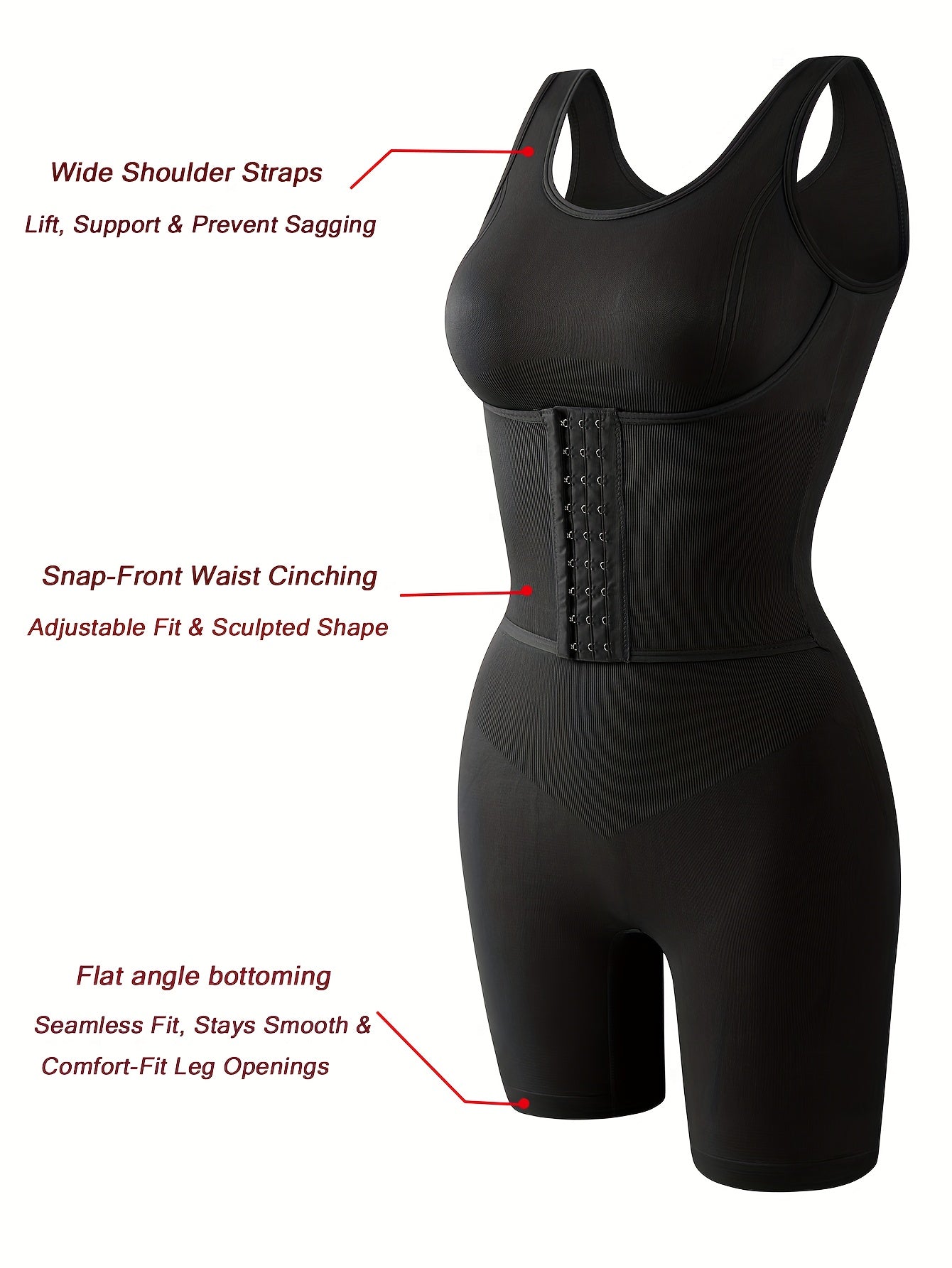 Women's Full-Body Tummy Control Bodysuit - Double-Layer High Compression Shaping Suit with Butt Lift & Waist, Smooth Curves Instantly, Brown/Black/Navy/Beige, Hand Washable One-Piece for Postpartum &