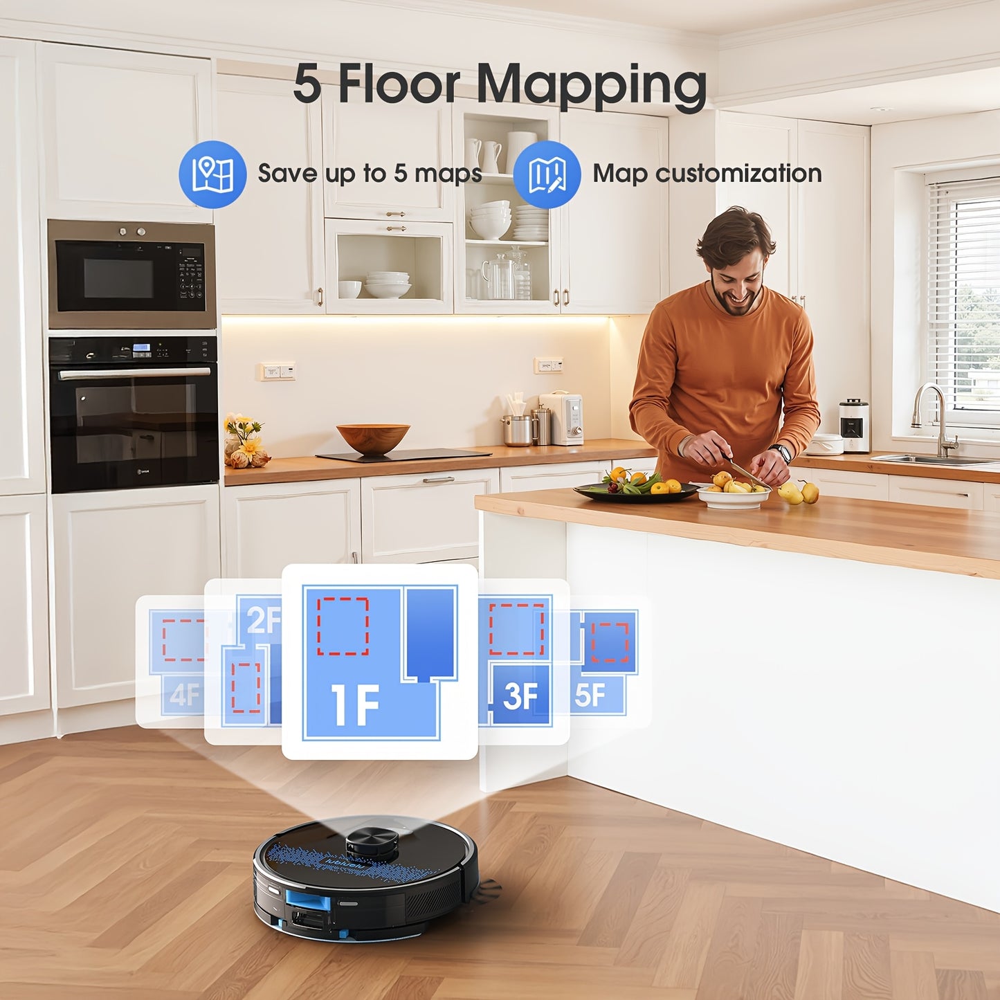 Robot Vacuum Cleaner And Mop Combo 4500Pa, Lubluelu SL60Ultra Robotic Vacuum, 150Mins Max, 56dB, 24 No-Go Zones for Pet Hair Carpets Floor, Christmas&Halloween Gifts, Robot Vacuum And Mop, Vacuum Cleaner Robot, Robot Vacuum C