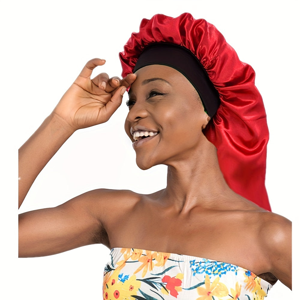 Silky Long Bonnet For Sleeping Solid Color Night Cap For Women Hair Care Tools For Sleeping In Overnight