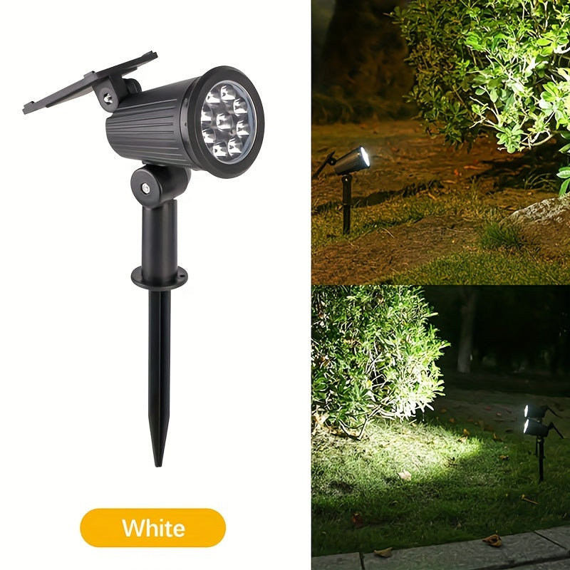 Solar Spot Lights Outdoor, Adjustable Auto On/Off Flag Pole Lights, Landscape LED Lighting Ground Light for Garden Pool Tree Pond and Yard