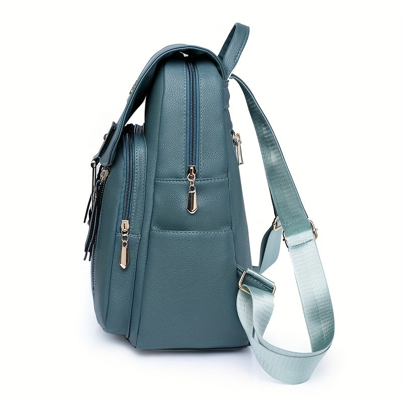 Women'S Large Capacity Nylon Backpack, Casual Style, Non-Washable, Adjustable Strap, Zip Closure, Polyester Lining, Carved Detail, Versatile for Daily Commute and Travel