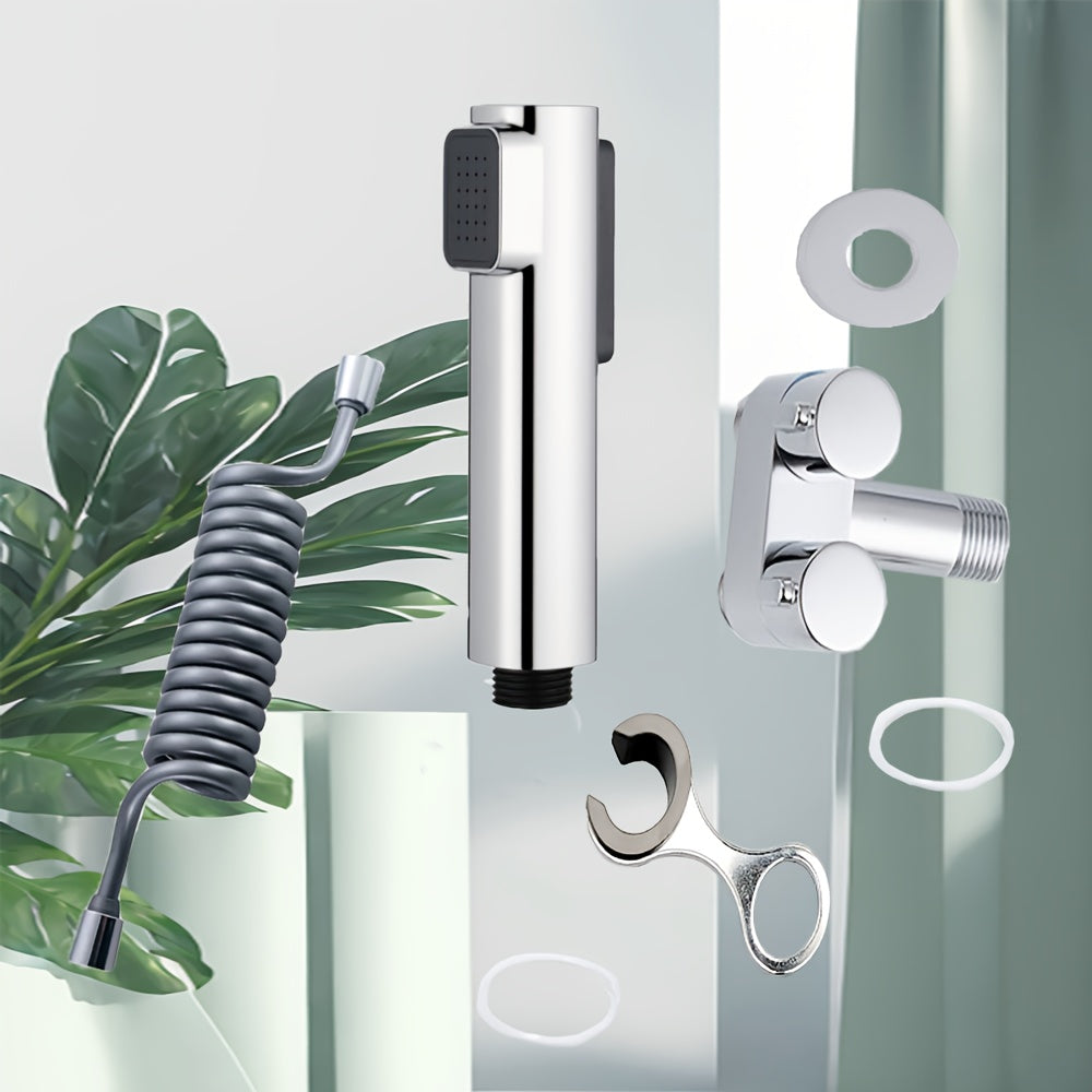 Square Dual-Mode Spray Gun with Mini Scratch-Resistant Stainless Steel Stand, Two Water Flow Options