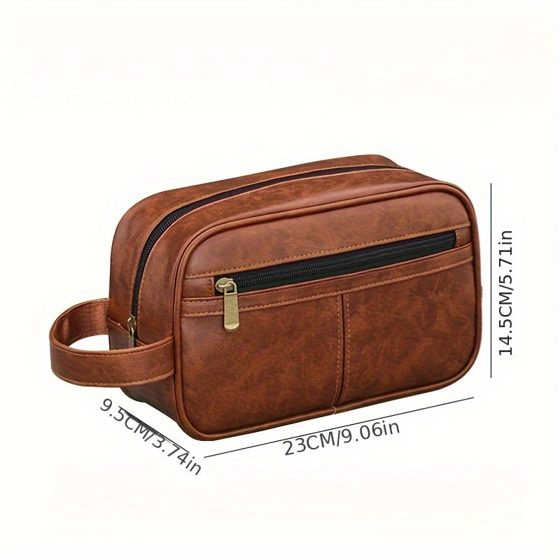Large Capacity Waterproof Toiletry Bag with Safety Zipper & Wrist Strap - Spacious Travel Makeup Organizer for Men & Women, Durable Cosmetic Bag for Adults, Black, Toiletry Travel Bag
