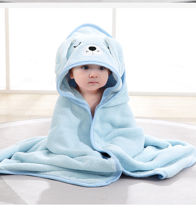 Baby Bath Towel Girl Boy Baby Towel Newborn With Hood Cartoon Coral Fleece Infant Towels Blanket Newborn Baby Bathrobe Infant, Christmas Halloween Gift