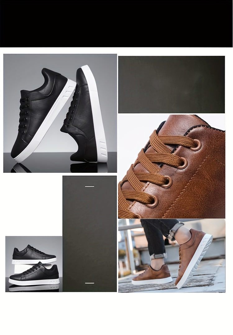Men's Stylish Brown Sneakers - Casual & Sporty Lace-Up Shoes with Durable PVC Sole, Comfortable Fabric Lining for Casual Attire, Fitness Training, and Gym - Low-Top Design, Gym Footwear | Casual Fitness Shoes | Upper