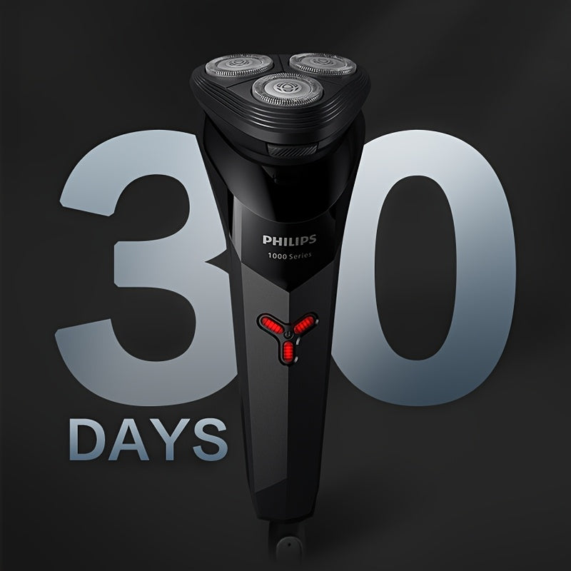 Philips Shaver Series 1000 Electric Razor S1113 PowerCut Blade ContourFlex Shaving Head Attachment Automatic Grinding Blades 3D Floating Shaving Head Ergonomic Design USB Charging 1 Hour Full Charge for 30 Minutes Runtime