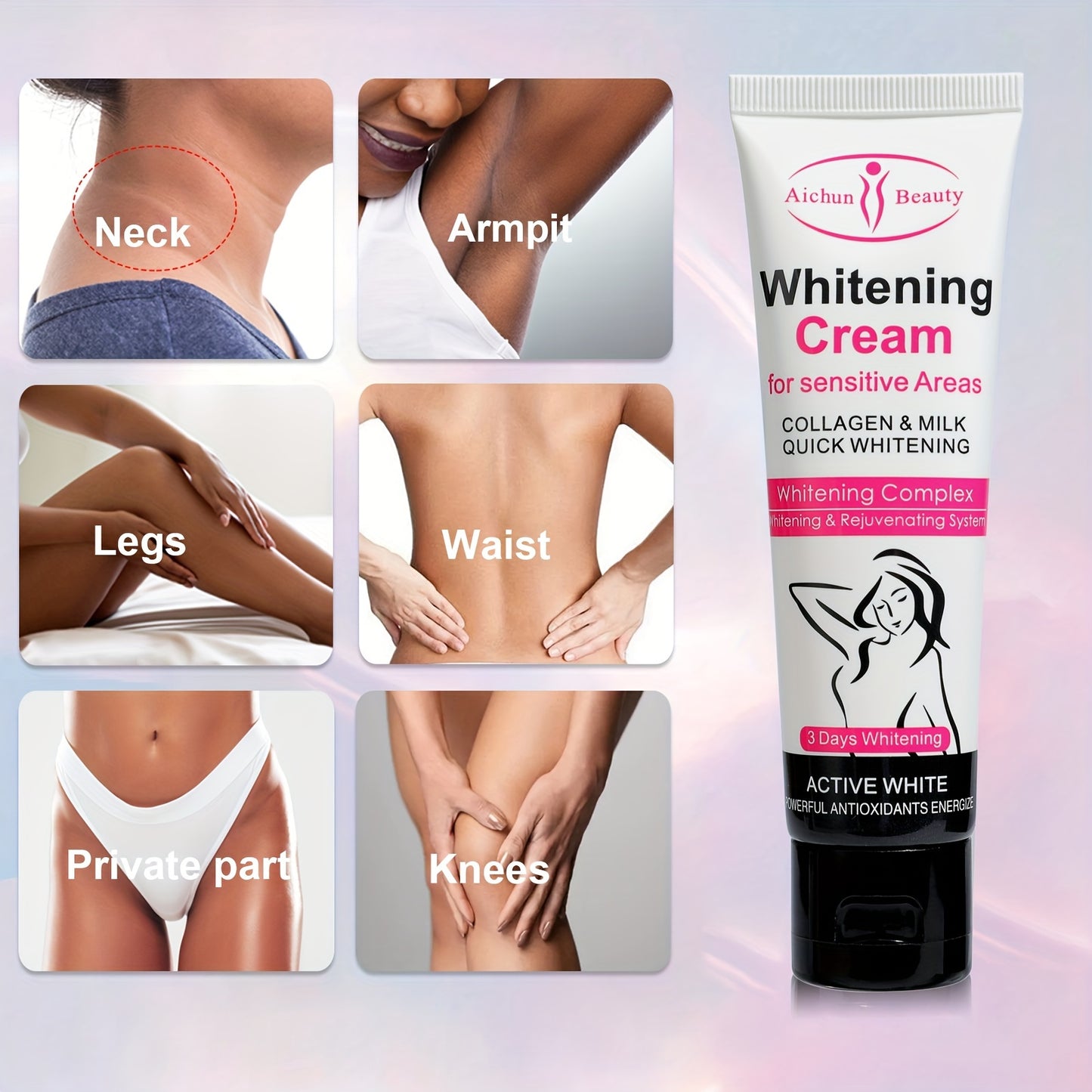 1pc Snow Bleach Cream, Skin Illuminating Cream, Radiance Cream For Intimate Area, Underarm, Knees, Elbows, Inner Thigh, Bikini Line, Armpit Parts, Body Dark Area Skin