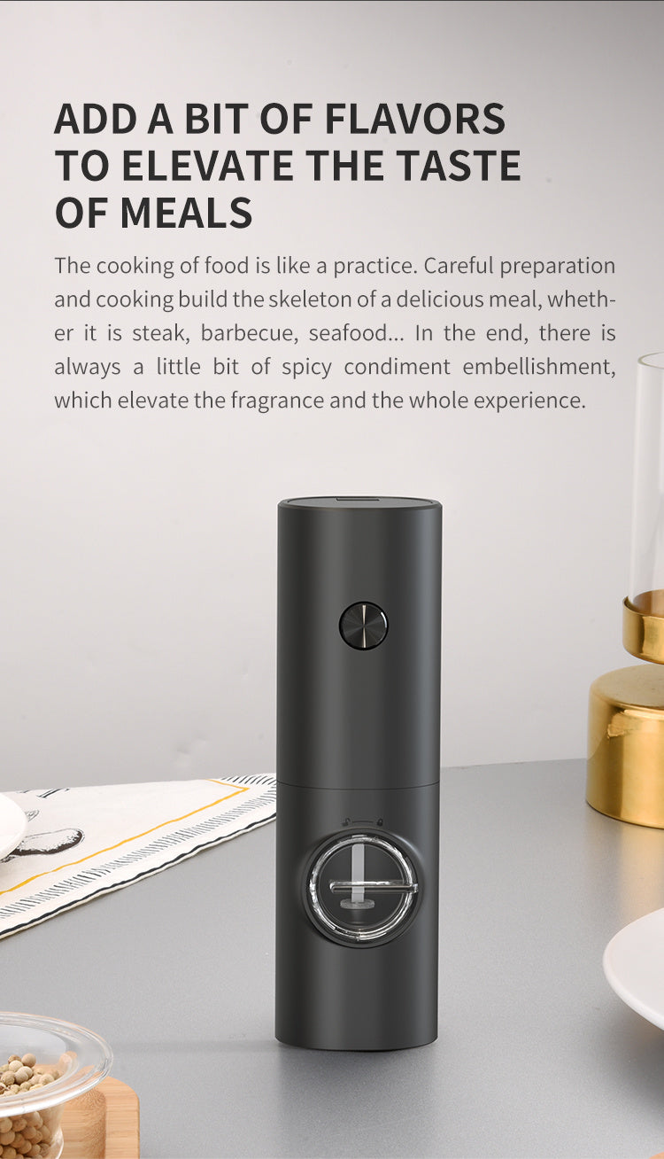 1pc Electric Salt And Pepper Grinder With Adjustable Coarseness Refillable, Pepper Mill, Battery Powered, Kitchen Automatic Grinder, Kitchen Gadgets