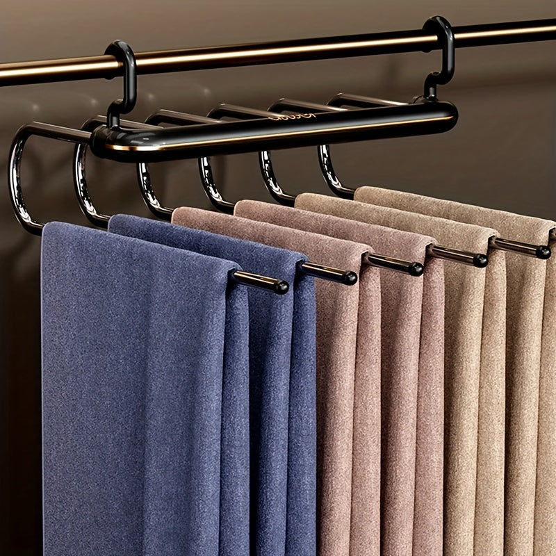 1pc Multi-layer Pants Hanger, Stainless Steel Rack, Save Space Storage And Organization For Wardrobe, Closet, Bedroom, Suitable For Pants, Jeans, Scarves