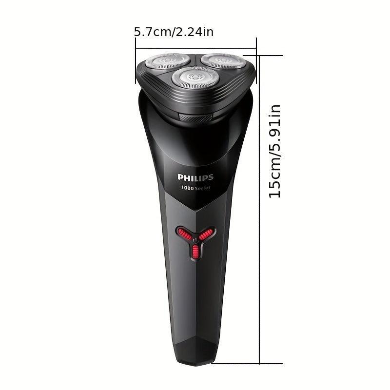 Philips Shaver Series 1000 Electric Razor S1113 PowerCut Blade ContourFlex Shaving Head Attachment Automatic Grinding Blades 3D Floating Shaving Head Ergonomic Design USB Charging 1 Hour Full Charge for 30 Minutes Runtime