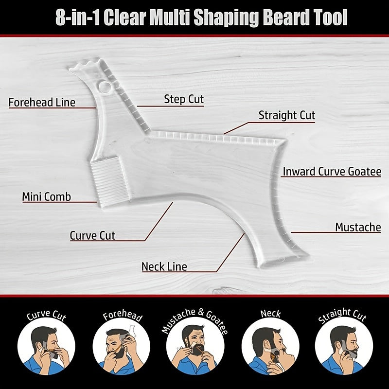 1pc Beard Ruler, Beard Styling Tool, Beard Styling Comb, Beard Template Styling Comb Father's Day Gift
