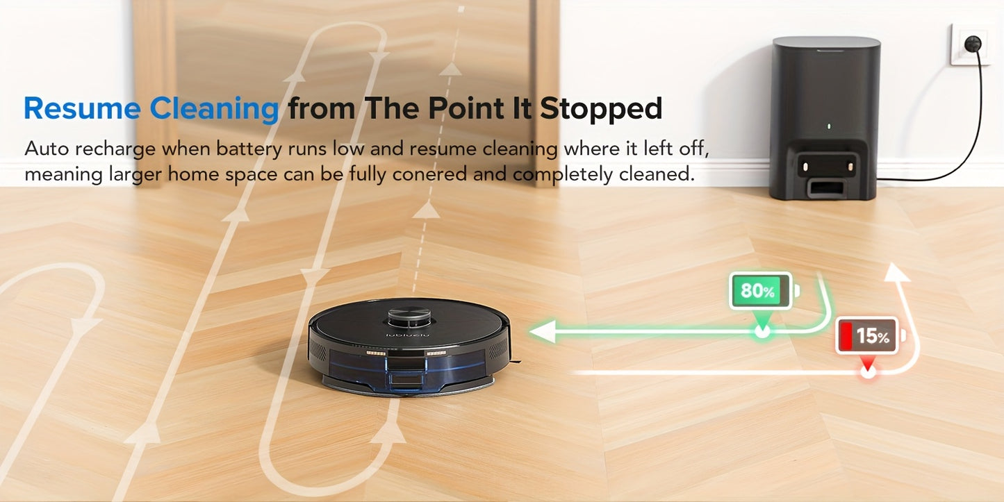 Lubluelu L15 MAX Robot Vacuum and Mop, 3-in-1 Sweeping & Vacuuming & Mopping, 3.0L Dust Bag, 70-Day Self-Emptying, 360° PSD Obstacle Avoidance, Diversified Cleaning, Mapping, Pet Hair Cleaning, Home Cleaning | Modern Robot D