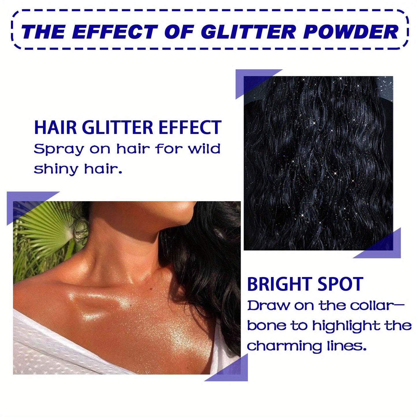 1PCS Glitter Spray Shimmer Silver Glitter Hairspray, Hair Body Glitter Spray, Silver Holographic Highlight Powder Spray For Party Perform Brighten Makeup