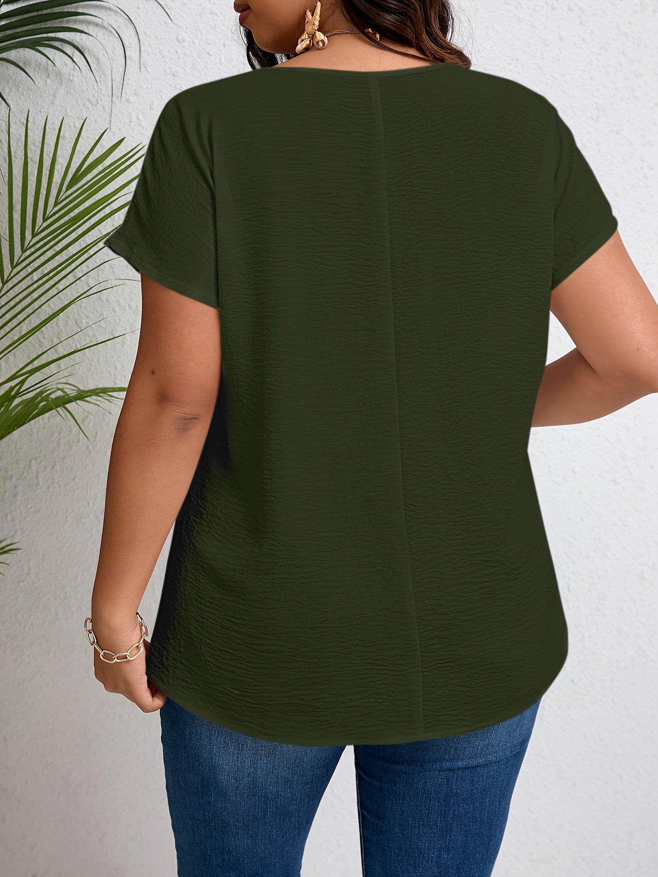 Women'S Plus Size Casual Top - Elegant Maroon Blouse with Contrast Lace Detail, Non-Stretch Fabric, Perfect for Spring/Summer/Fall, Plus Size Blouses