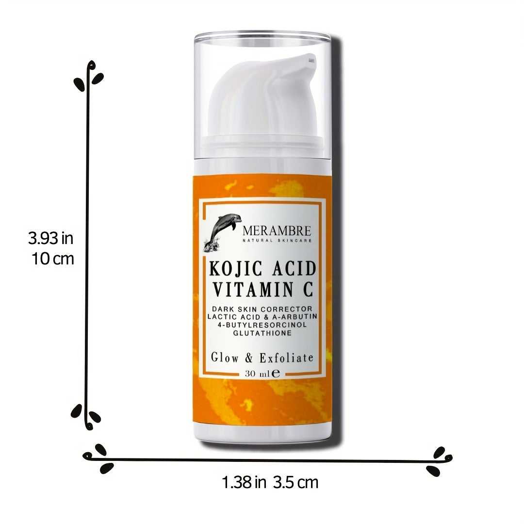 30ml Kojic Acid Serum Vitamin C Serum Dark Skin Glowing Even Skin Tone For Face And Body With Niacinamide Arbutin Glutathione 4-Butylresorcinol Exfoliator Glowing Renew Skin Looks Visibly Younger