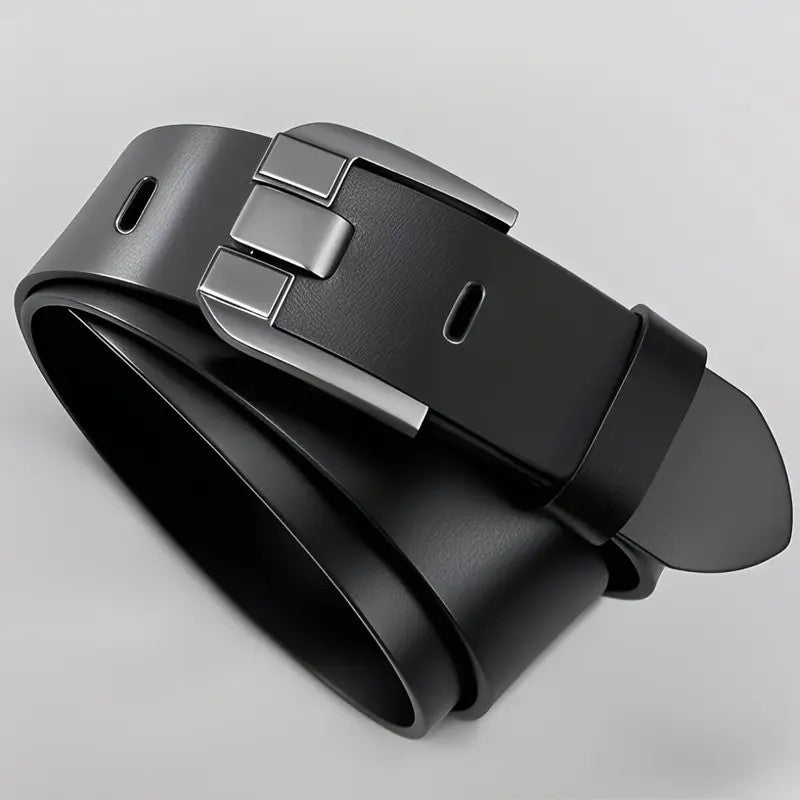 Men'S Genuine Leather Belt with Alloy Buckle - Heavy-Duty, Sweat-Resistant, Formal & Casual Belt for Big Waist - All-Season Everyday & Special Occasion Belt - Durable Metal Buckle Closure - Ideal for Jeans, Dresses, Business