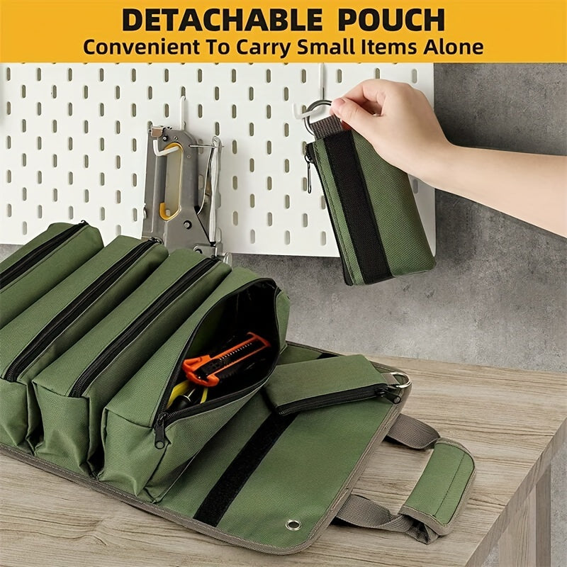 Tool Kit Set, Heavy-duty Tools Organizer For Men And Women, Portable Tools Storage Box With 2 Detachable Zipper Bags, Mini Portable Bag For Electricians And Mechanics