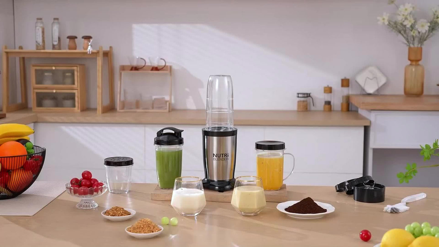 Smoothie Blender, Milkshake And Smoothie Blender, 15pcs Kitchen Personal Blender And Grinder Combo, Single Blender for Making Juice, Baby Food And Nutritional Recipes with Clean Brush