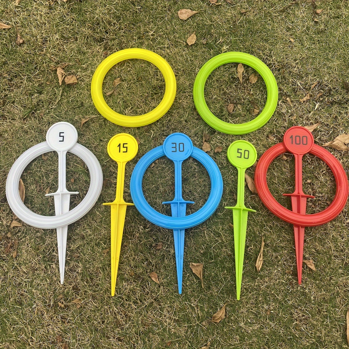 Colorful Rainbow Ring Toss Game Set for Youngsters & Adults - Durable PP Outdoor Fun for Beach, Garden, Lawn & Backyard - Ideal Christmas, Halloween, Thanksgiving Gift