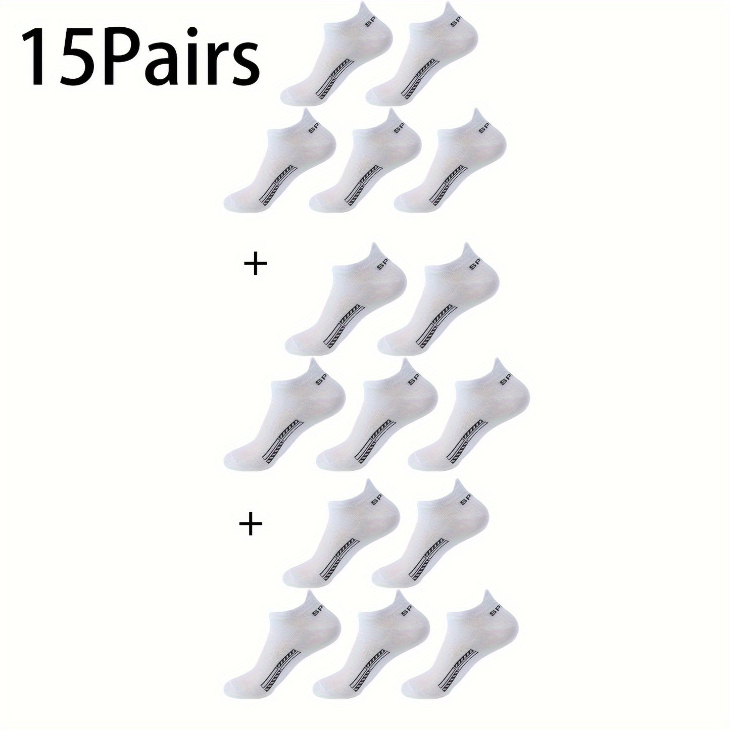 10 Pairs of Unisex No-Show Socks, Combed Cotton Breathable Mesh Casual Athletic Crew, Socks for Work, High Quality Socks for Men, Plus Size Mens Socks, Grippe Socks, Working Socks for Men, Casual Attire, Work Socks, Minimalis