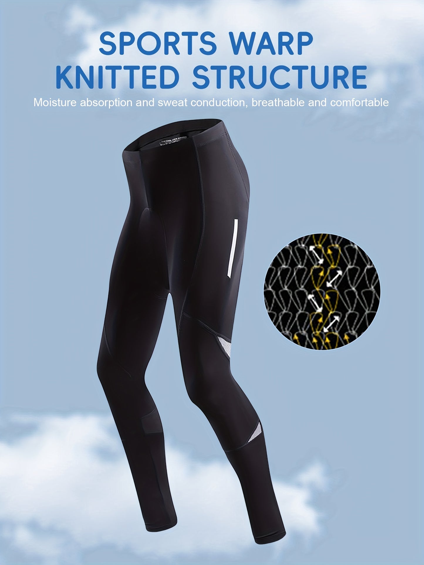 Quick Dry Men's Cycling Pants With Padded Seat - Stretchy Bike Leggings For Comfortable Riding