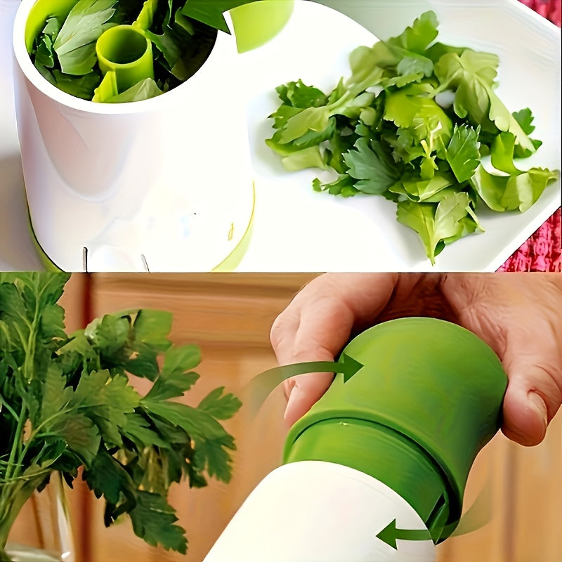 Manual Herb & Vegetable Chopper Grinder - Quick Chopping for Parsley, Cilantro, Carrots, Zucchini - Durable Plastic Kitchen Tool for Home Cooking & Restaurant Use, Sleek Kitchenware | Efficient Chopping