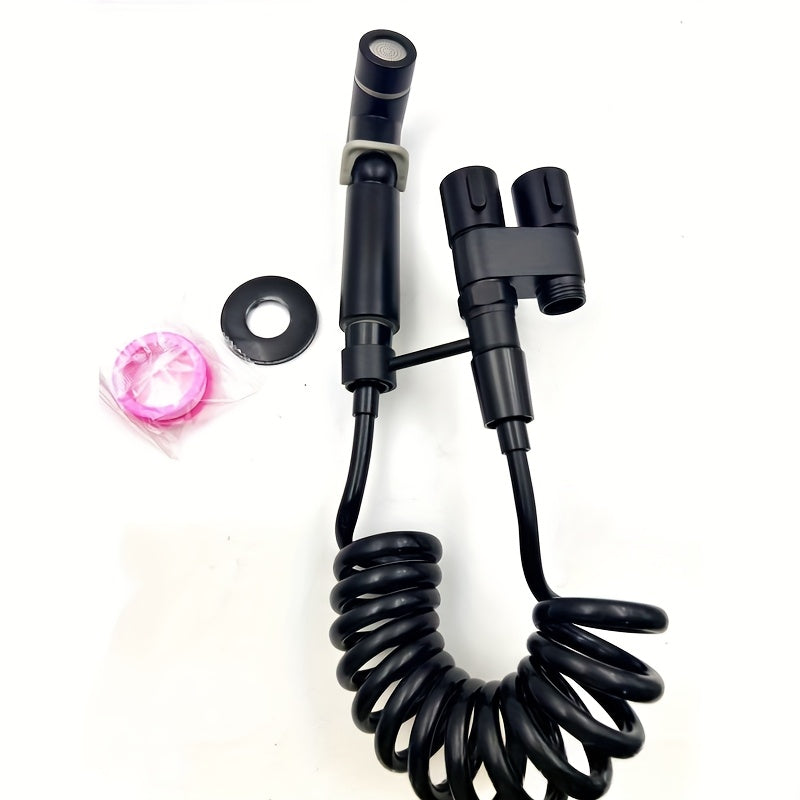 1 Wall Mount Hand Held Sitz Bath Kit, Classic Style, Brushed Finish, Comes with Spray Gun, Telescopic Phone Tube and Stand for Hygienic Toilet Training, Modern Sitz Bath System | Durable Wall Mount I toilet Spray Gun Set