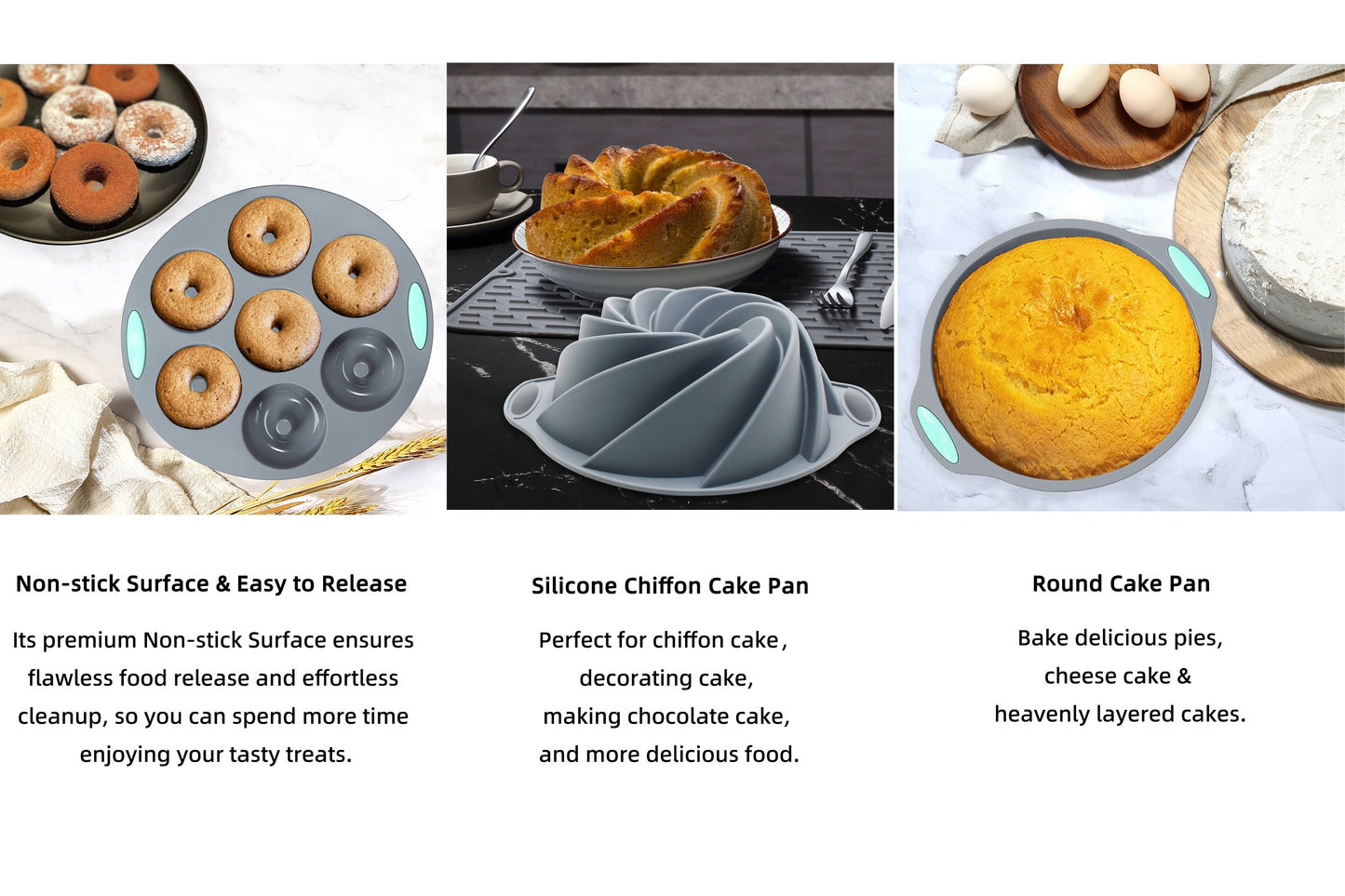 45pcs/set, Silicone Baking Set, Nonstick Bakeware Set Baking Cookie Sheets Cake Muffin Bread Pan, Loaf Pan, Cake Pan, Pizza Pan, Mini Cupcake Mold, Bundt Pan, Charlotte Cake Pan, Measuring Cup And Spoon, Baking Tools