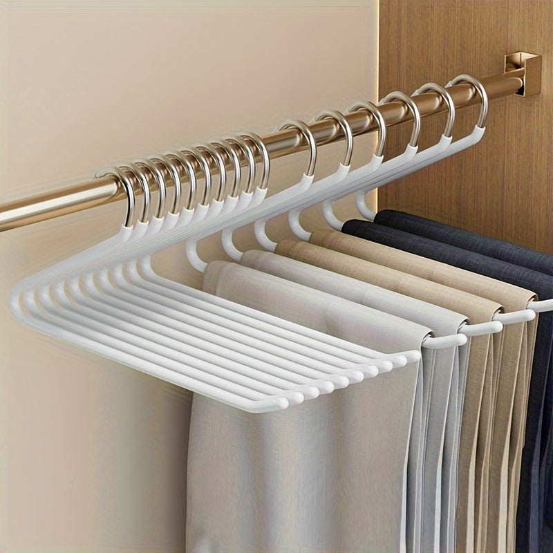 10pcs Space-saving Goose Z-shaped Pants Hanger Durable Metal Material Multi-functional Pant Storage Household Supplies, Clothing Store Pants Display Clothes Rack