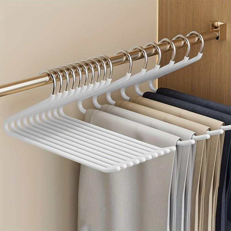 10pcs Space-saving Goose Z-shaped Pants Hanger Durable Metal Material Multi-functional Pant Storage Household Supplies, Clothing Store Pants Display Clothes Rack