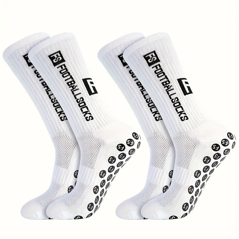 2/6/10/20 Pairs Men'S Thickened Moisture-Wicking Breathable Soccer & Basketball Training Socks - Non-Slip Grip, Cushioned Arch & Heel Support, Sweat-Resistant, Soft Elastic Athletic Socks For Outdoor Sports, Gym, Football Mat