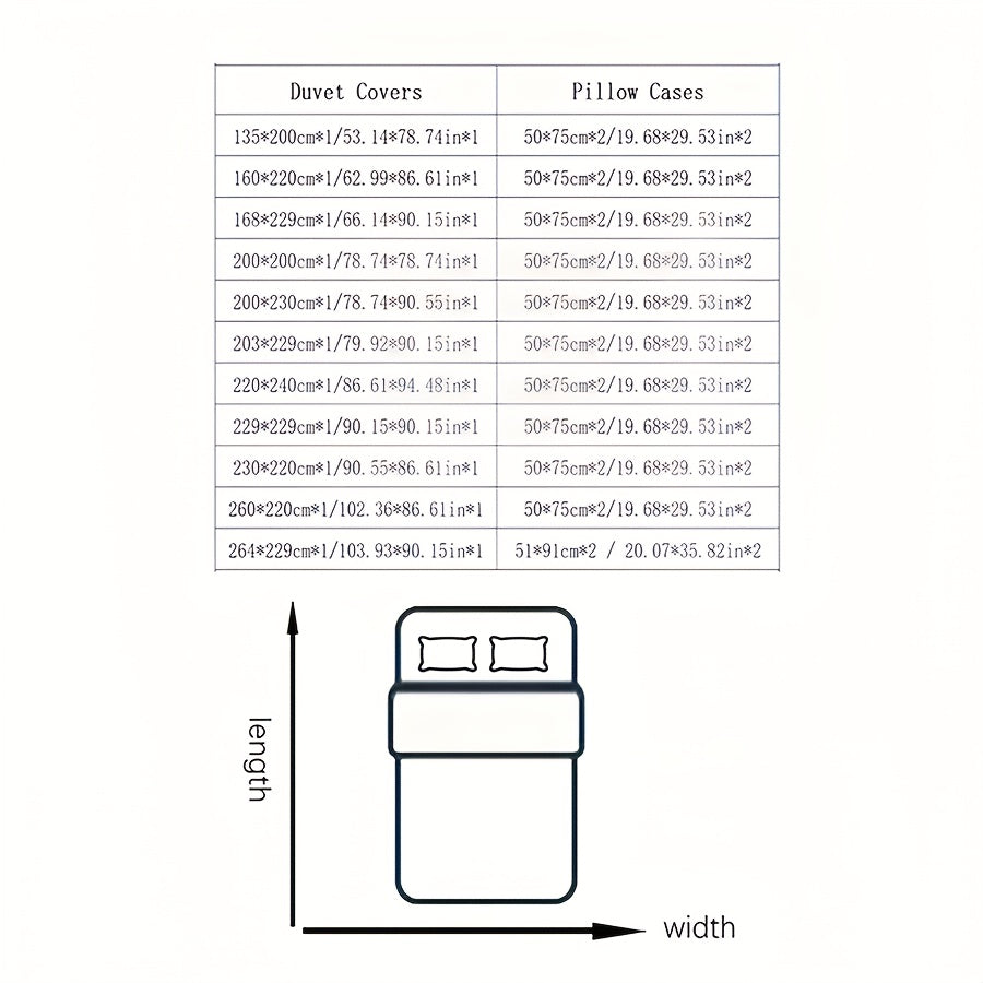 3pcs Solid Color Printed Branch Pattern Duvet Cover Set, Includes 1pc Duvet Cover and 2pcs Pillowcases Without Inserts, Zipper Closure, Machine Washable, Polyester Material - Suitable for Student Dormitory Home Bedroom