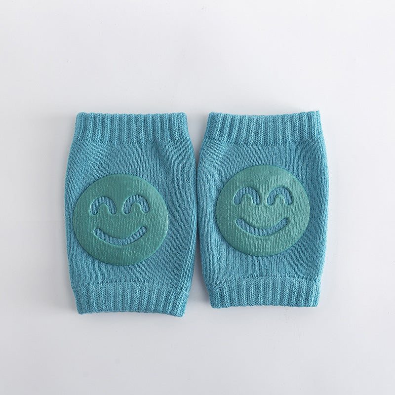A Pair Four Seasons Fur Ring Baby Leg Protector, Elbow Toddler Crawling Baby Smiley Face Knee Brace Non-slip Socks, Adjustable Elastic Neutral, For Crawling 0-36 Months Of The Baby Girls Boys