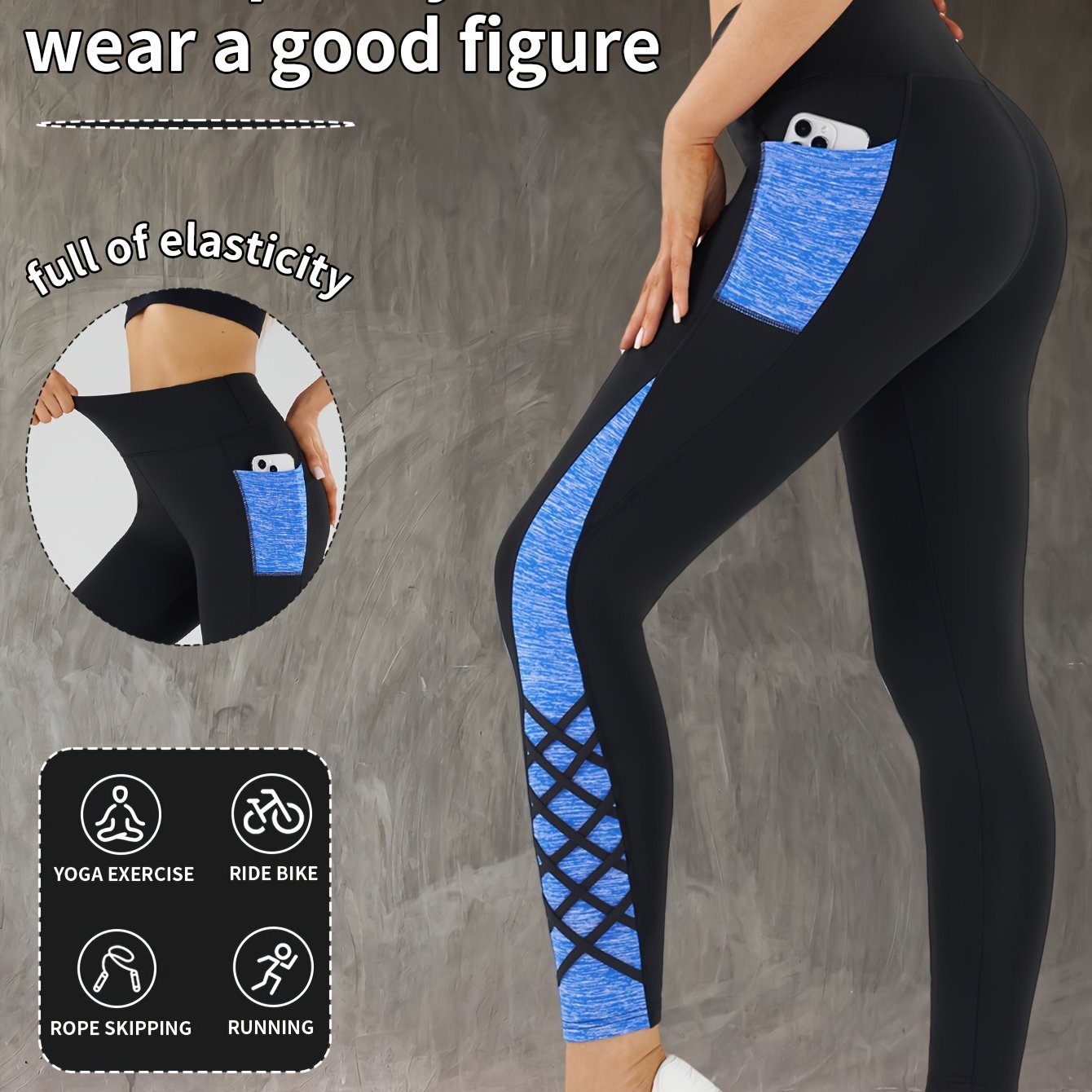 Women's High-Waisted Yoga Pants - Non-See-Through Tight Butt-Lifting Workout Leggings, Stretchy Yoga Pants with Side Compression for Gym, Running, Pilates - All-Season Fitness & Casual Athletic Pants, Gym Apparel, Colorblock