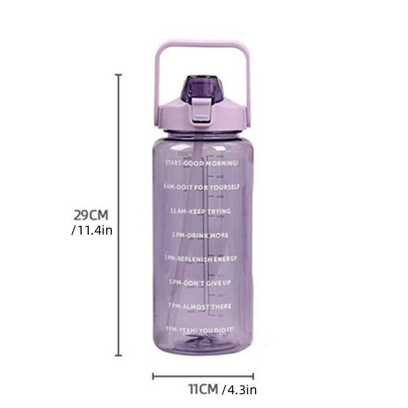 2L Sports Cup Water Bottle With Straw - Large Capacity, Portable & Durable For Outdoor Sports & Fitness!