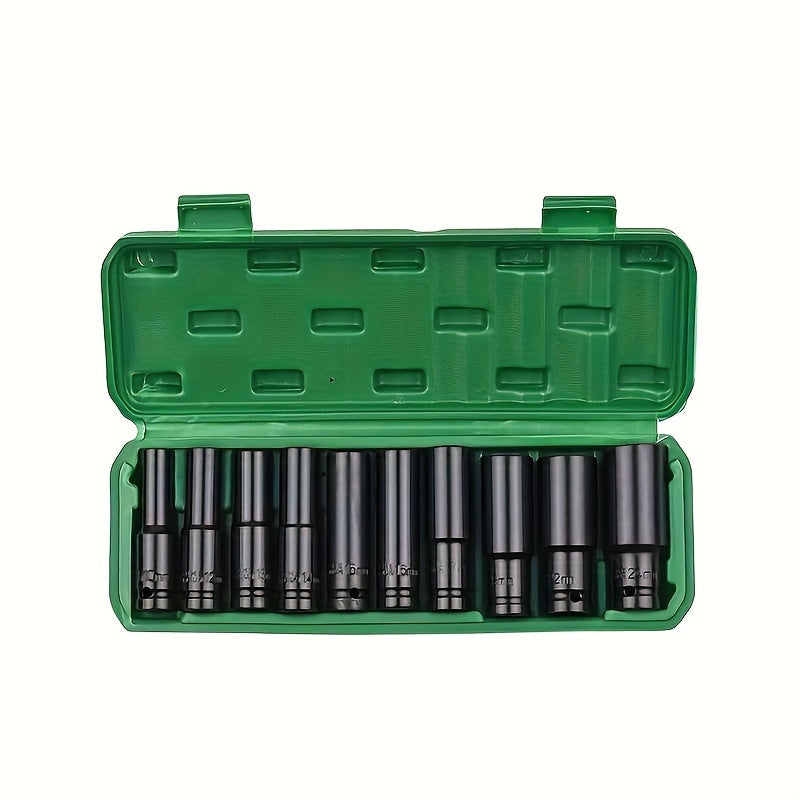 1/2" Electric Wrench and Socket Set - Heavy-Duty Pneumatic Wind Gun with Hexagonal Long Head for Efficient Auto Repair, Maintenance, and DIY Projects - Durable Hardware Tools for Professionals and Homeowners