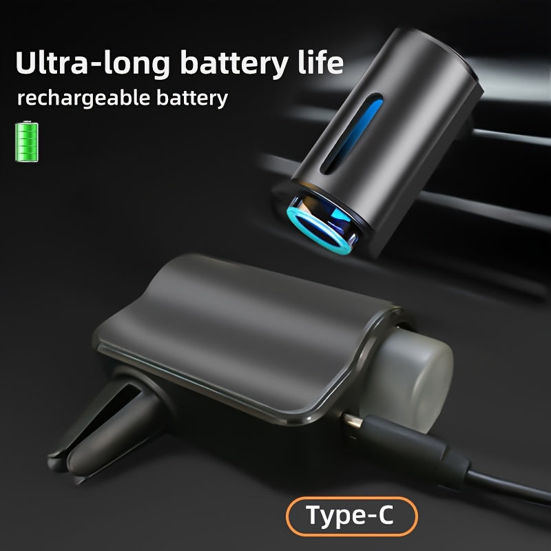 Intelligent Car Air Vent Aromatherapy Diffuser - Cylindrical Shape, Battery Powered with Rechargeable Lithium Battery, 3 Operating Modes, Spray Format for Fresh Fragrance