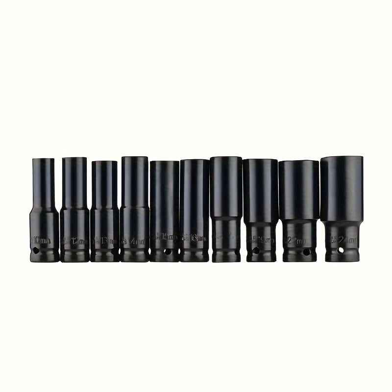 1/2" Electric Wrench and Socket Set - Heavy-Duty Pneumatic Wind Gun with Hexagonal Long Head for Efficient Auto Repair, Maintenance, and DIY Projects - Durable Hardware Tools for Professionals and Homeowners