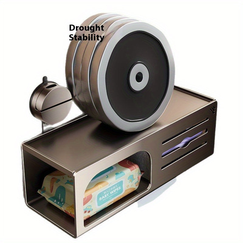 CYCY Wall-Mounted Bathroom Tissue Box Holder with Suction Cup Installation - Space-Saving Square Design, Durable Carbon Steel, Holds Multiple Rolls, Ideal for Toilet Paper & Face Towels, Modern Minimalist Style, Toilet Paper