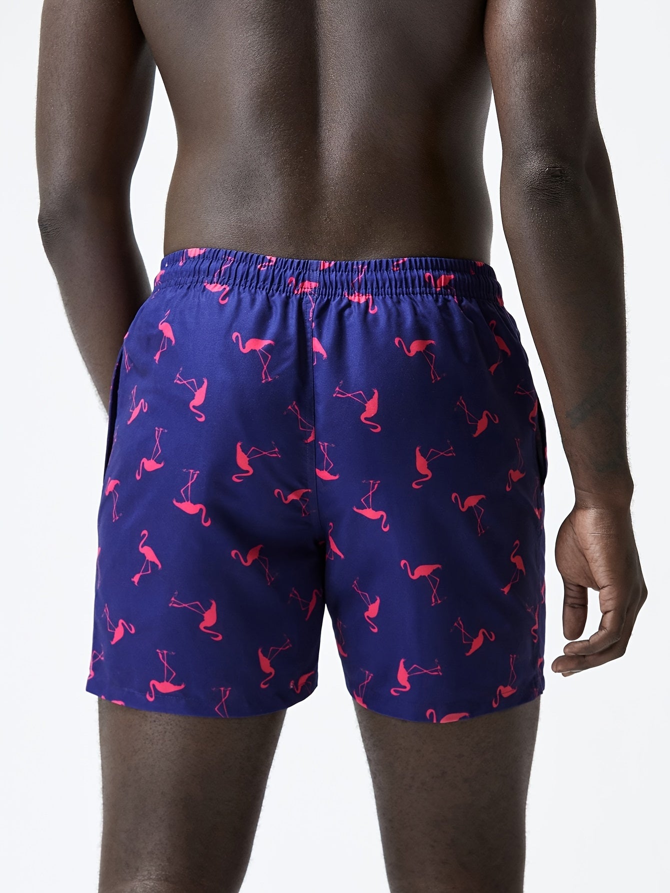 Men's Quick Dry Hawaiian Board Shorts With Pockets, Casual Coconut Tree Graphic Drawstring Swim Trunks For Summer Vacation Beach Pool Outdoor