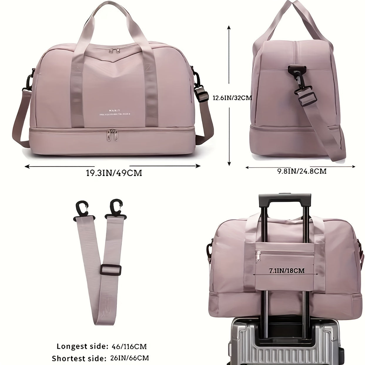 Large Capacity Expandable Gym & Travel Bag - Durable Nylon, Multi-Pocket Design with Zipper Closure, Ideal for Fitness, Overnight, and Weekend Trips, Gym Bag|Expandable Bag|Zippered Bag