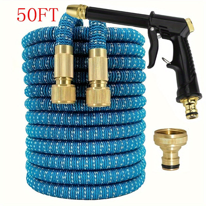 1 Roll, New Retractable Water Hose Car Wash Flowers Magic Hose Magic Water Hose Home Car Wash Garden Hose 3 Times Retractable Spray Gun