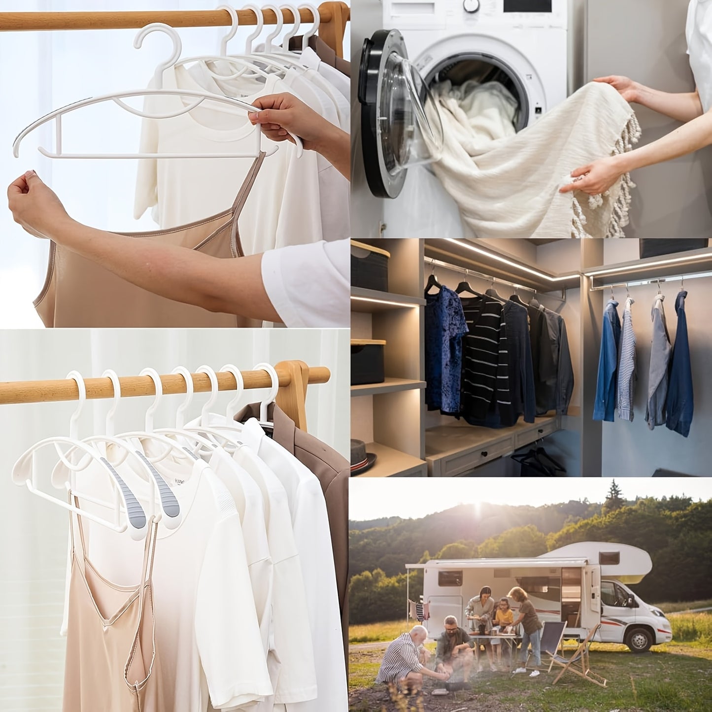 10 Non-marking Hangers - Non-deforming, Non-slip, No Shoulder Corners - Perfect for Drying and Storing Clothes in Your Closet