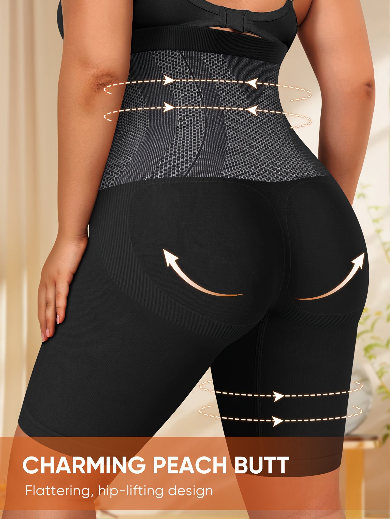 Future Fiber Plus Size High-Waisted Shapewear Panties | Aerodynamic Waistband Design, Midnight Poetry Commuter Invisible Life Support Belted Tummy Control Leggings for Women