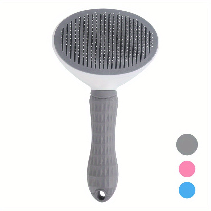 1pc Pet Grooming Brush - Efficient Hair Removal Comb for Cats & Dogs, Ergonomic Handle, Durable ABS Material, Ideal for Coat Health Maintenance, Pet Grooming Tool|Easy Grip Handle|Fine Bristle Comb, Pet Hair Remover Tool
