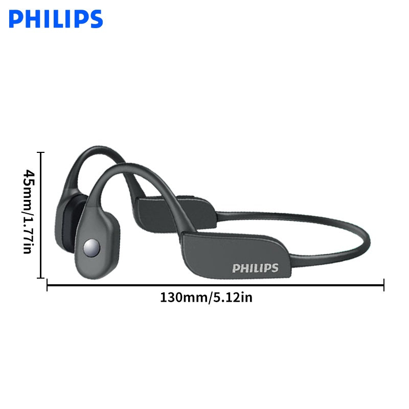 PHILIPS wireless open-ear non-in-ear headphones, sports running fitness cycling headsets, wireless ultra-long battery life hanging ear bone sensing TAA3609 AI call noise reduction, spatial stereo sound effect high-quality hea