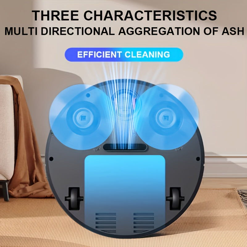 Smart Robot Vacuum and Mop Combo, USB Rechargeable, Strong Suction Power, 60-Minute Runtime, Slim & Quiet Design, Suitable for Pet Hair, Hard Floors & Daily Cleaning, Auto-Directional Mopping, Pet Hair Cleaner | Robotic Vacuu